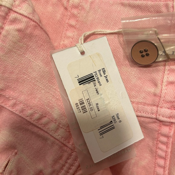 Ulla Johnson high waisted wide leg pink jeans - Picture 3 of 7